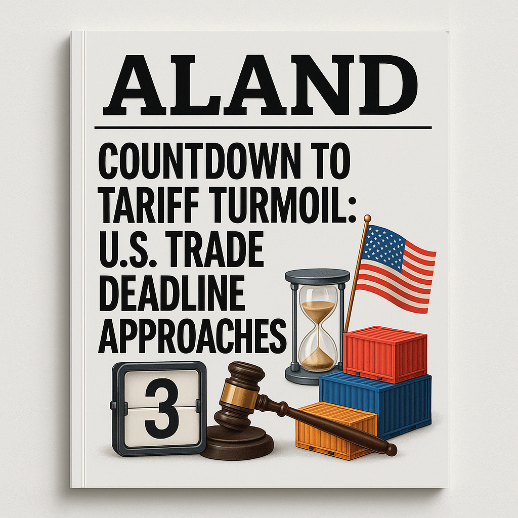 ALAND Magazine Cover - Countdown to Tariff Turmoil: U.S. Trade Deadline Approaches